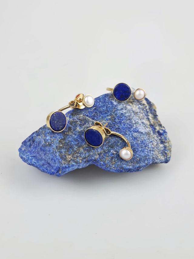 Orecchini in Lapis e Perle | Riflessi di Luna